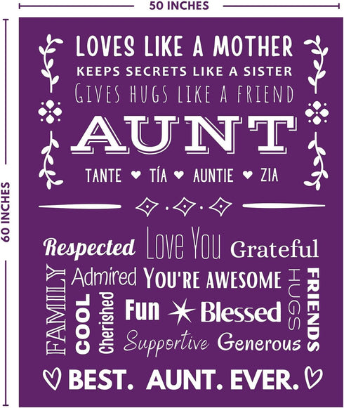 Best Aunt Ever Blanket Gift of Love  Appreciation